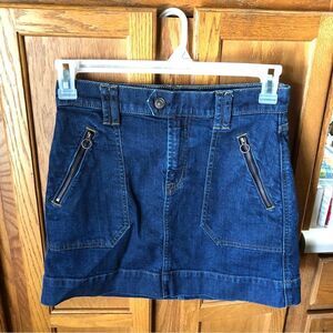 7 For All Mankind Zipper Pockets Denim Mini Skirt Blue - 26